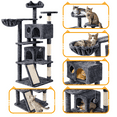 SmileMart 54" Double Condo Cat Tree with Scratching Post Tower, Dark Gray