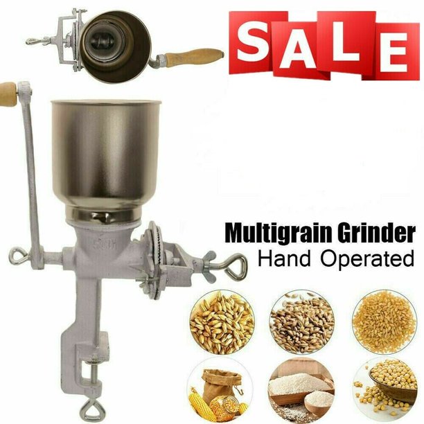 Cast Iron Grain Mill Grinder,Hand Crank Manual Corn Grinder with Large