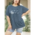 thumbnail image 3 of XCHQRTI Plus Size Dandelion Shirt Women's Oversized Graphic Tshirts Short Sleeve Loose Tee Tops, 3 of 8