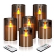 thumbnail image 1 of Velas sin llama Wemarry pilares acrílicos 4"-6" paquete de 6, 1 of 6