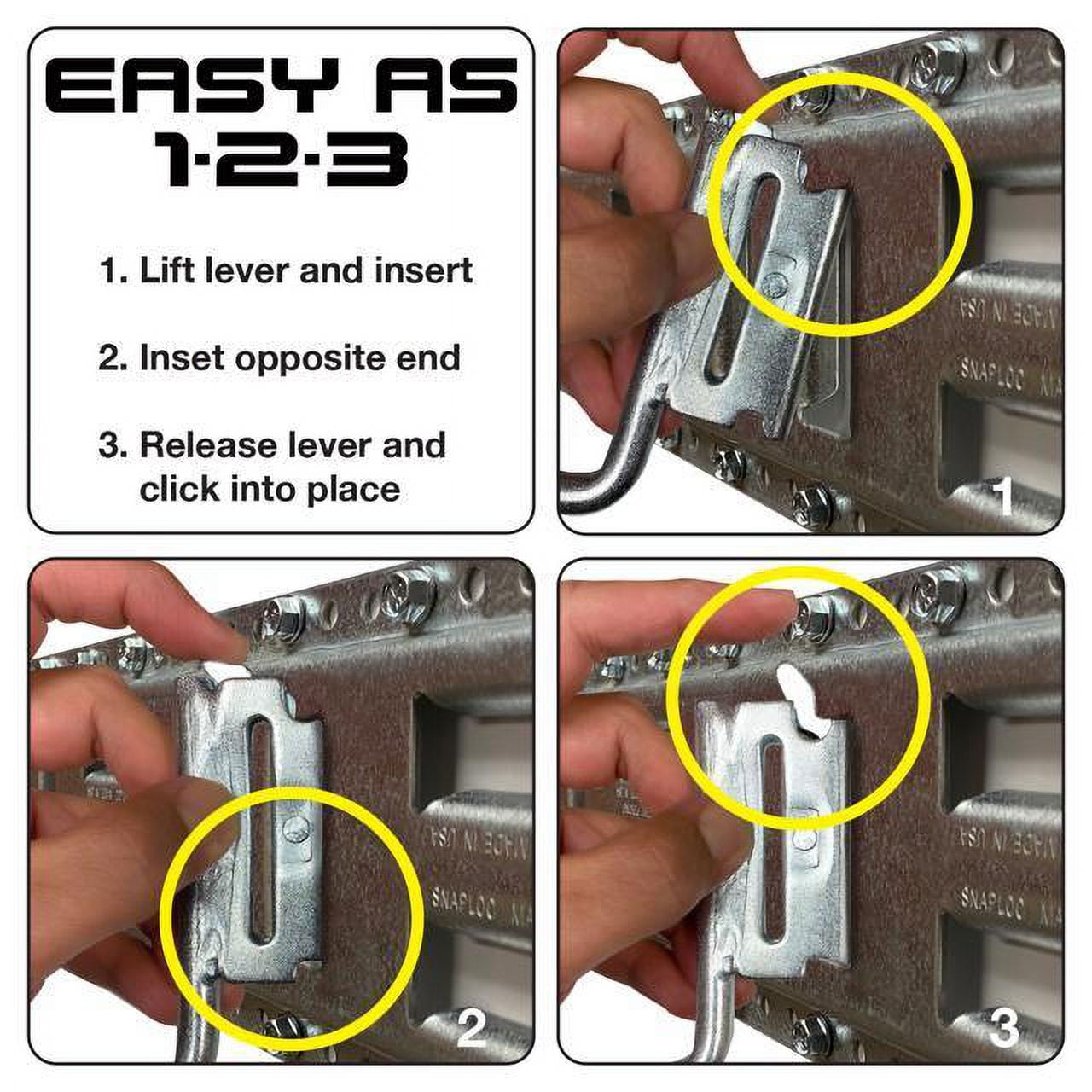 SNAP-LOC E-Track Multi-Purpose J-Hook 10 Inch Hanger 2-Pack, Logistic Tie-Down for Pickups, Trucks, Trailers