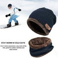 thumbnail image 3 of Morttic Fashion Hat Men Warm Beanie Winter Thicken Hat And Scarf Two-Piece Knit Windproof Cap, 3 of 3
