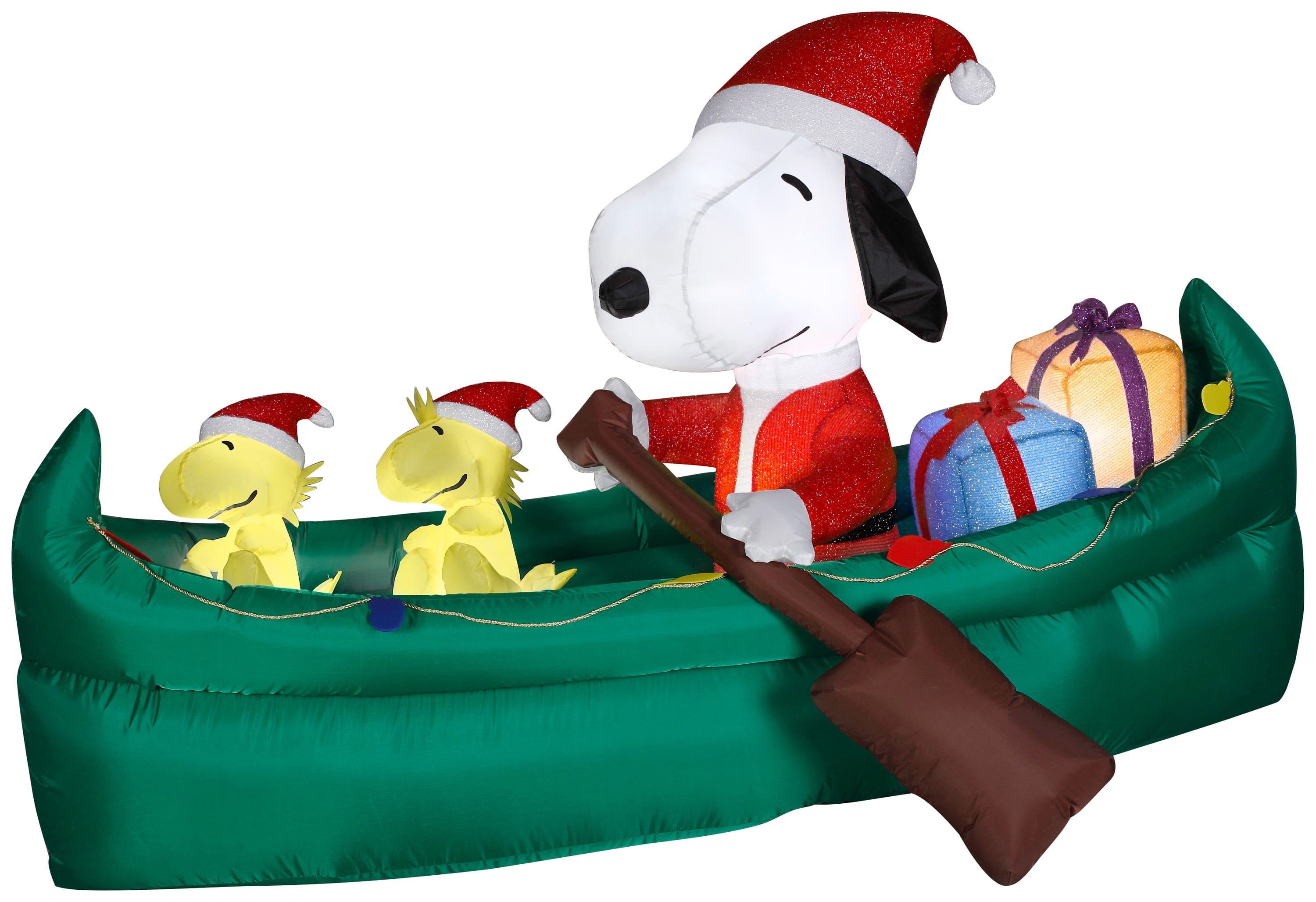 Gemmy Animated Airblown Inflatable Mixed Media Snoopy w/Presents in