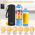 thumbnail image 3 of Portable Blender Personal Juicer for Shakes and Smoothies - 20 OZ Electric Protein Shaker Bottle with Insulated Sleeve, Travel Lid, USB-C Rechargeable, 3 of 7