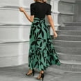 thumbnail image 4 of Summer Dresses for Women 2046 Floral Print Wrap Short Sleeve Maxi Dress Patchwork Ruffle A Line Dress, 4 of 5