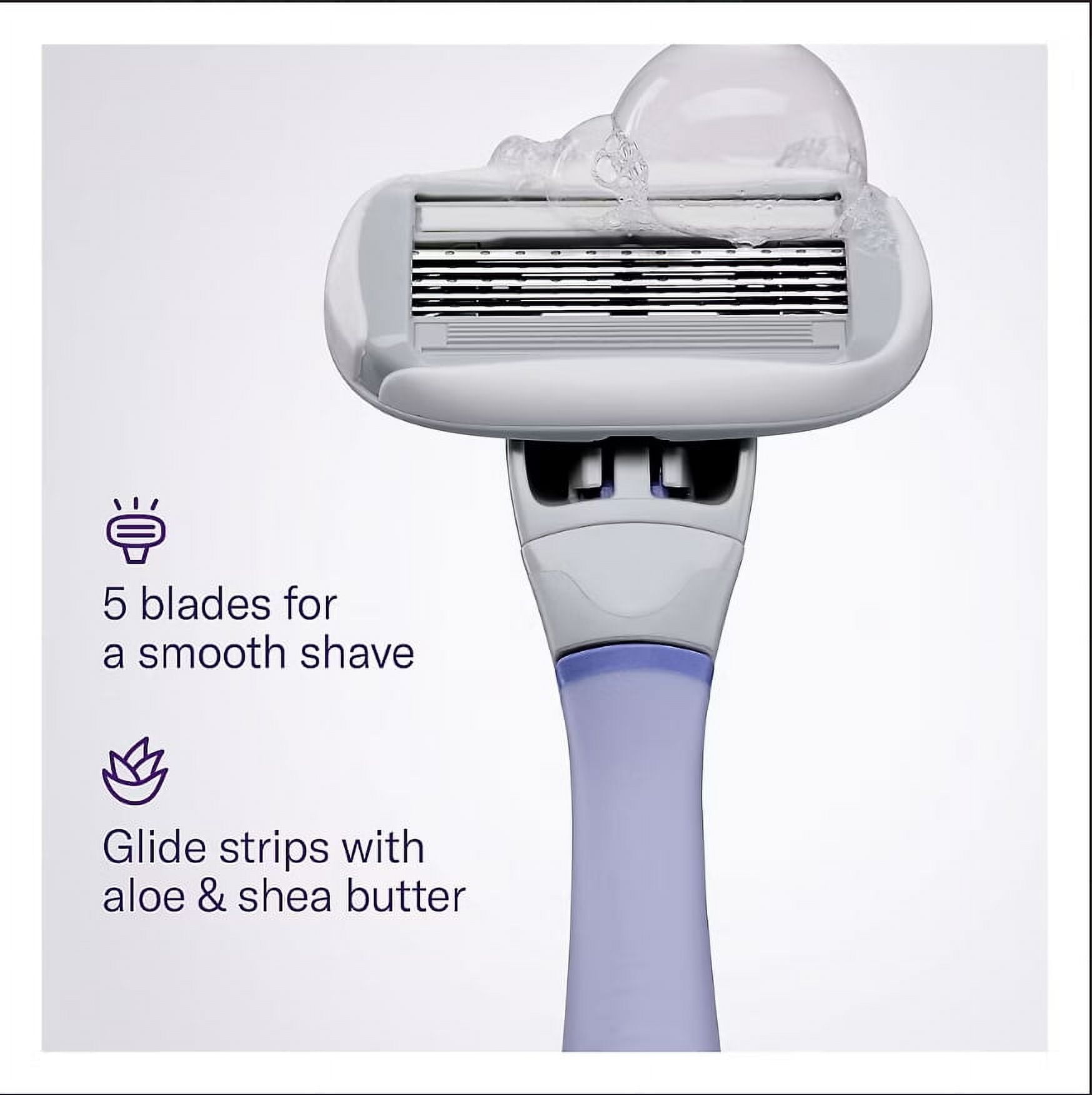 Flamingo Women's Razor Shaving Kit, 1 Handle, 11 Razor Blade Refills, 1 Shower Holder - Lilac