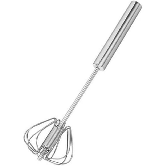 Hand Push-Down Zip Whisk 10" Stainless Steel Rotary Whisk - Easy to Use,Semi-Automatic Whisk Mixer Egg Milk Beater
