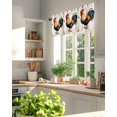 thumbnail image 6 of Retro Rooster Window Valance Curtain White Wood Grain Rod Pocket Short Curtain for Living Room, Bedroom & Kitchen Window Decor 42x18in, 6 of 8