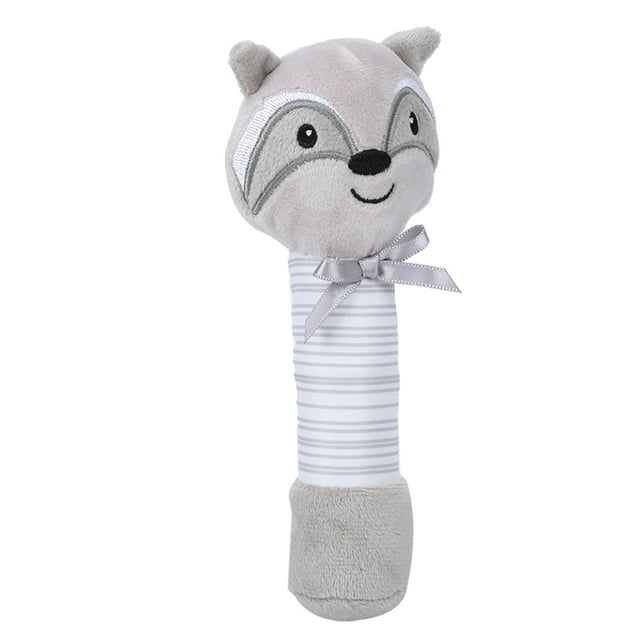 Rattle Hand Bells Toy, Exquisite Printing Rattle Hand Bells, Fabric Cartoon Animal Image Safe For Infants ,Racoon Dog,Elephant