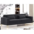 thumbnail image 2 of US Pride Furniture Aesthetic Velvet Sofas for Living Room 3 Seater Couch with Classic Modern Appeal and Luxurious Soft Comfort Easy to Maintain 85.8Wx30.7Dx31.5H Black, 2 of 4