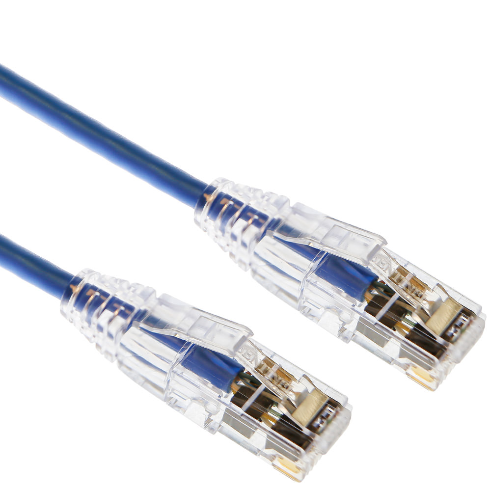 Gruber Mini Cat 6 Patch Cable - 8 FT - Blue - Pack of 10