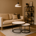 thumbnail image 2 of Homy Casa Modern Round Coffee Table Set of 2, Nesting Tables for Living Room Décor, White, 2 of 7