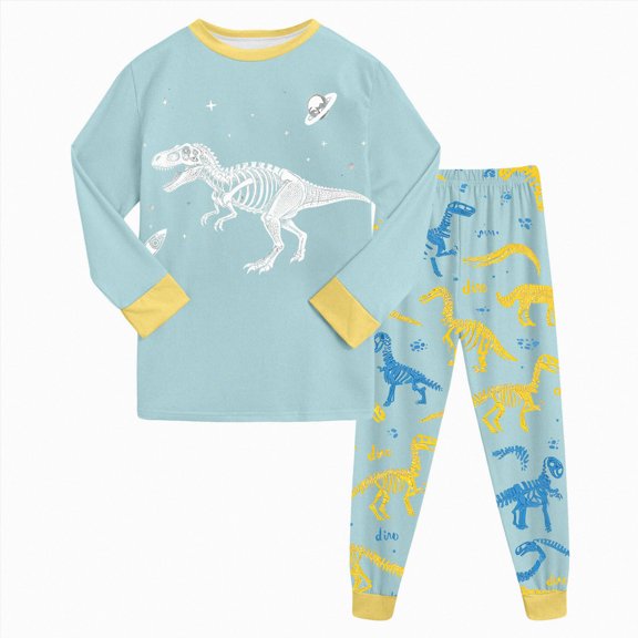 HFHAPW Toddler Boys Girls Pajamas 2 Piece Set Long Sleeve Pullover Top and Pants Print Pjs Sleepwear Fall Winter Pj Clothing Outfit