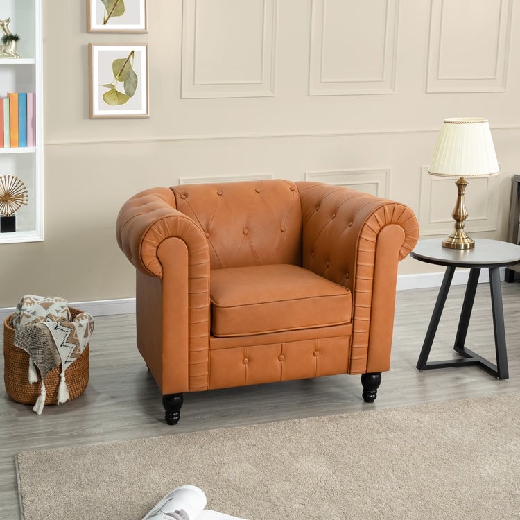 Emery Chesterfield Accent Chair, Luxurious Comfort for Cozy Living