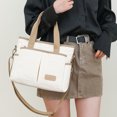 thumbnail image 3 of Bolso bandolera de lona multifunción para mujer Bolso con asa superior Moda para el trabajo (blanco), 3 of 5
