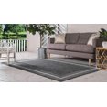 thumbnail image 4 of Unique Loom Outdoor Border Collection Casual Solid Border Transitional Indoor and Outdoor Flatweave Black Area Rug (8' 0 x 11' 4), 4 of 10