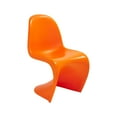 thumbnail image 5 of S Shape Plastic Dining Side Chair (Orange), 5 of 12