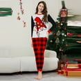 thumbnail image 6 of Yuaguia Family Matching Christmas Pajamas, Gnome with Christmas Lights Print Black Raglan Long Sleeve Top and Red Black Buffalo Plaid Lounge Pants Sleepwear Set, Women 3XL, 6 of 6