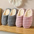 thumbnail image 6 of Women's Slip on House Slippers Soft Slippers Scuff Outdoor Indoor Warm Plush Bedroom Shoes, Gray, Size 6-7, 6 of 10