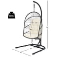 thumbnail image 2 of Patiojoy Chaise Balançoire Oeuf Suspendue Moderne en Rotin avec Support Hamac Pliable Coussiné Beige, 2 of 5