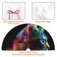 thumbnail image 4 of Yiaed Neon Spectrum Cat Portrait Print Christmas Tree Skirt , Tree SkirtsTree Mat for Christmas Winter Holiday Indoor Decorations-30", 4 of 7
