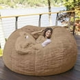 thumbnail image 1 of Funda de sofá Inicio Esponja Cama Bean Bag Funda para silla Funda para dormitorio doble Balcón Sofá TOMSHOO Beige, 1 of 3