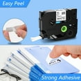 thumbnail image 3 of GREENCYCLE 2PK 18mm 8m Black on White/Green Laminated Label Tape Compatible for Brother TZ TZe TZe-241 TZ241 TZe-741 TZ741 P-touch Printer, 3 of 7
