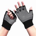 thumbnail image 1 of Fingerless Exercise Non Slip Yoga Pilates Gloves With Silicone Dots(black, 1 of 5