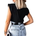 thumbnail image 3 of Franhais Women Plus Size T-shirts, Short Sleeve Summer Loose Tops, Solid Color Casual Blouses, 3 of 7