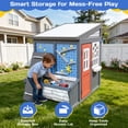 thumbnail image 5 of COCLUB Outdoor Tool Shed Playhouse for Kids, Wooden Workshop Playhouse w/ Workbench, Tools & Storage Accessories, STEM Educational Outdoor Toys Gift for Boys Girls Ages 3-8, 5 of 8