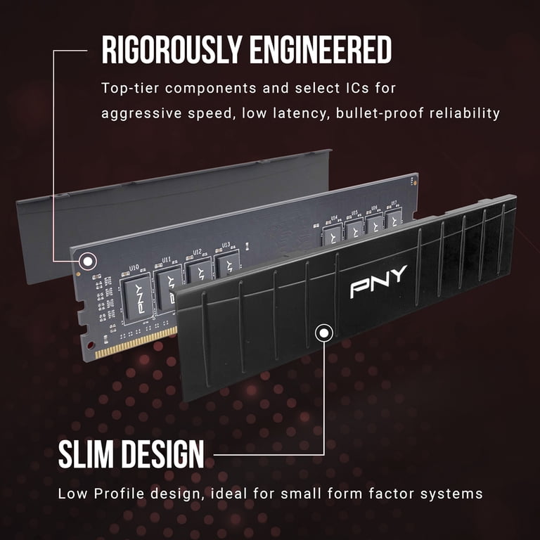 PNY 16GB (2x8GB) XLR8 Gaming DDR4 3600MHz Low Profile Desktop