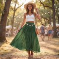 thumbnail image 5 of Boho Maxi Skirts for Women 2026 Summer Cute Flowy Long Skirts Flared A Line Elastic Waist Beach Vacation Resort S, 5 of 8