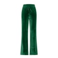 thumbnail image 5 of Green Womens Sweatpants Womens Daily Elastic Waist Straight Solid Color Casual Pants Loose Long Corduroy Trousers Sweatpants Womens Fashion, 5 of 6