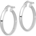 thumbnail image 2 of 14K White Gold Polished Large 3mm Hoop Earrings Made In Peru tf1382w, 2 of 5
