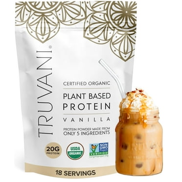 Truvani Vegan Protein Powder | Vanilla | 20g Organic Plant Based Protein | 18 Servings | Keto | Gluten & Dairy Free | Low Carb | No Added Sugar