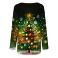thumbnail image 5 of YUGYXL Long Sleeved Tee Top for Women Funny Christmas Graphic Holiday Party Pullover Top Round Neck Ugly Casual Xmas T Shirt C Multicolor S, 5 of 5