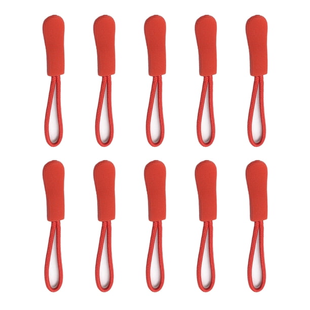 Guardurnaity 10 Uds. De tiradores de cremalleras, extensión de cremalleras, cordón de nailon, fijador roto, etiqueta de cuerda de cremallera, Viajes, Equipaje y Accesorios Varios Rojo NO5