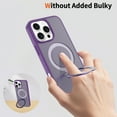 thumbnail image 5 of Magnetic Ring Stand for iPhone 13 Pro Case, Military Drop Protection, Compatible with MagSafe, Luxury Anti-Scratch Matte Translucent Shockproof Case for iPhone 13 Pro Phone Case,Darkpurple, 5 of 6