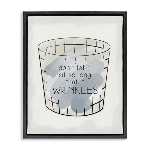 Stupell Industries Shabby Chic Laundry Reminder Phrase Black Floating Frame Canvas Art, 17 x 21, by Anna Quach