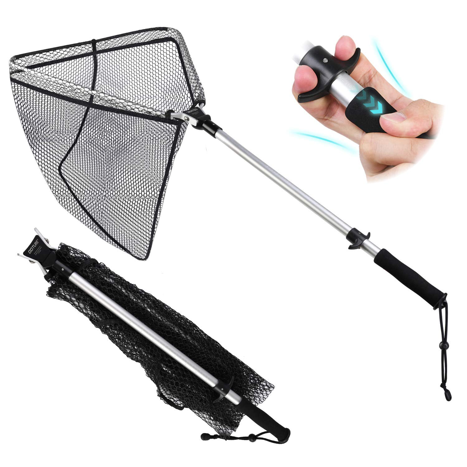 Goture One-Handed Operation Fishing Net for Saltwater Freshwater