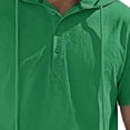 thumbnail image 3 of Ohufall Men's Cotton Linen Sets Solid Short Sleeved Button Hooded Top + Pocket Drawstring Fashion Long Pants Beach Casual Set, 3 of 4