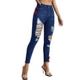 thumbnail image 5 of Vedolay Jeans for Women Destroyed Jeans Hem Distressed Ripped Hole Frayed Hem Denim Pants Blue,XL, 5 of 5