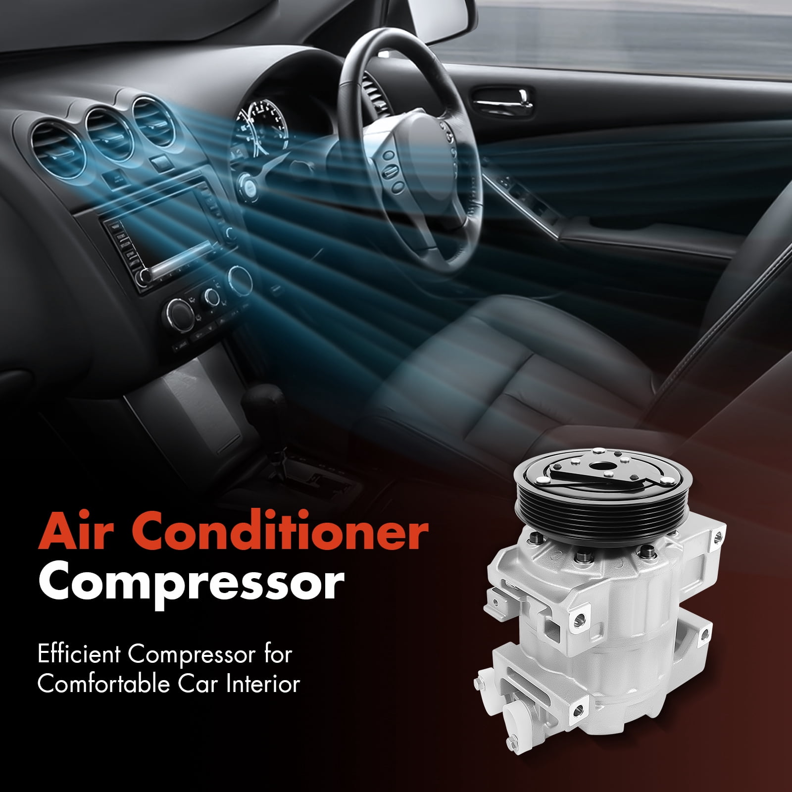 Durable Car AC Compressor for Nissan Altima/Sentra 2007 - 2012, 2.5L 4CYL,,New A/C Compressor Fit,Direct Fit