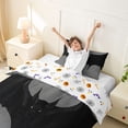 thumbnail image 4 of Homewish Halloween Bat Twin Duvet Cover, Gothic Animal Twin Bedding, Gray Black, Pumpkin Bat Reversible 2 Pieces, 1 Duvet Cover and 1 Pillowcase, 4 of 7