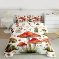 thumbnail image 2 of jejeloiu Cartoon Mushroom Queen Comforter Set,Tropical Botanical Plant Bedding Sets,Red White Bedding Comforter Set For Girls Teens,Ultra Soft Home Decor Reversible,3pcs, 2 of 8