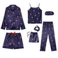 thumbnail image 1 of Gibobby Pijamas mujer invierno Conjunto de siete piezas para mujer, pantalones cortos de manga larga(Azul,XL), 1 of 3