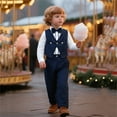 thumbnail image 2 of Boys Suits Formal Long Sleeve Shirt Vest Suspenders Pant Casual Birthday Party Evening Performance Elegant 3 Piece Outfits 6-7 Y, 2 of 10