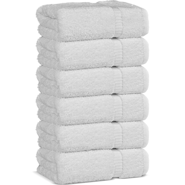 Toallas Chakir Turkish Linens 100% algodón, 6 piezas, color blanco a mano
