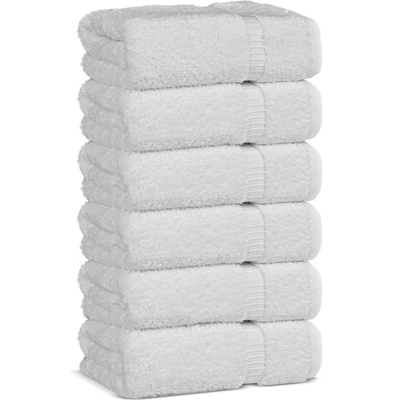 Toallas Chakir Turkish Linens 100% algodón, 6 piezas, color blanco a mano