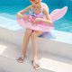 thumbnail image 3 of Flotador inflable para natación, anillo de tubo de flotador de piscina con forma de cola de pez rosa engrosado de PVC para niños de 3 a 8 años, 3 of 7